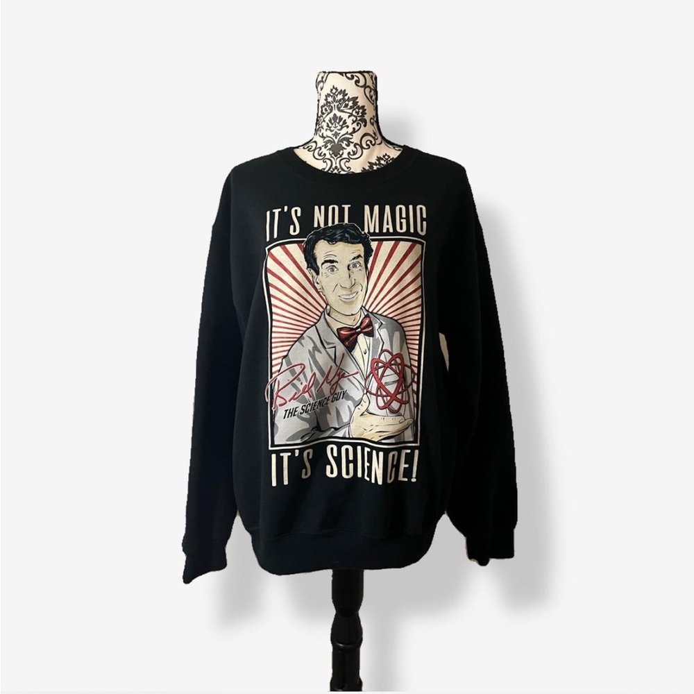 Gildan Black Bill Nye The Science Guy Crewneck Sweater